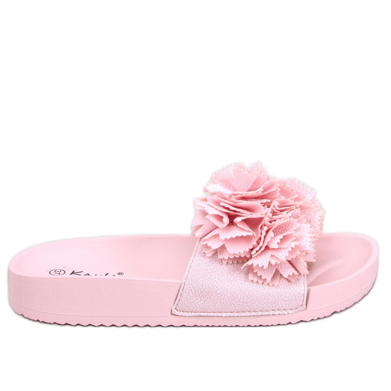 BM Chaussons femme à fleurs Traille Rose BM Chaussons femme à fleurs Traille Rose