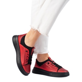 Chaussures femme en cuir rouge T.Sokolski Chaussures femme en cuir rouge T.Sokolski