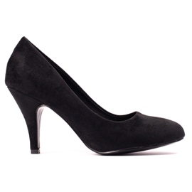Escarpins classiques à talons en daim noir de Shelovet le noir
