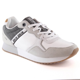 Chaussures de sport en cuir pour hommes confortables blanches Big Star JJ174144 Chaussures de sport en cuir pour hommes confortables blanches Big Star JJ174144