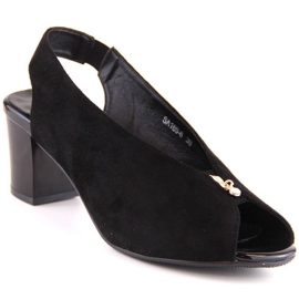 M.Daszyński W SA169-6 sandales à enfiler en daim noir le noir