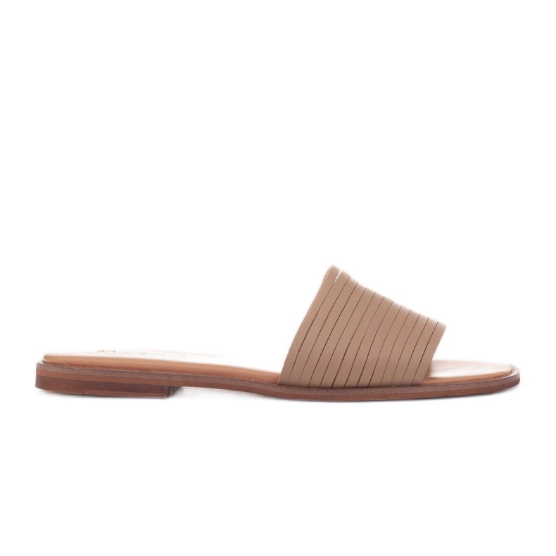 Marco Shoes Babouches en cuir beige Marco Shoes Babouches en cuir beige