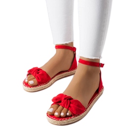 BM Espadrilles rouges à nœud Faure