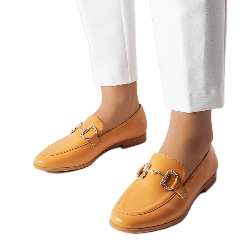 Mocassins plats marron Jomphe orange