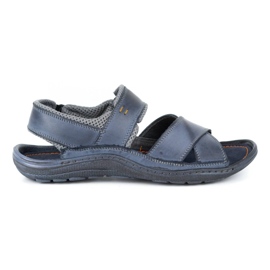 Olivier Sandales cuir homme 336GT bleu marine