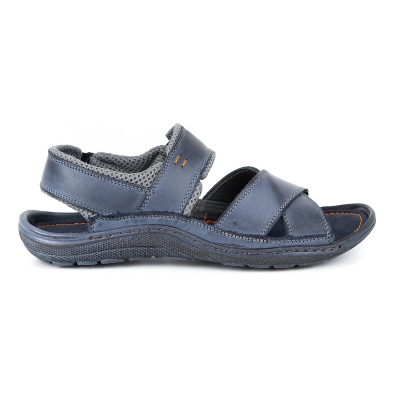 Olivier Sandales cuir homme 336GT bleu marine