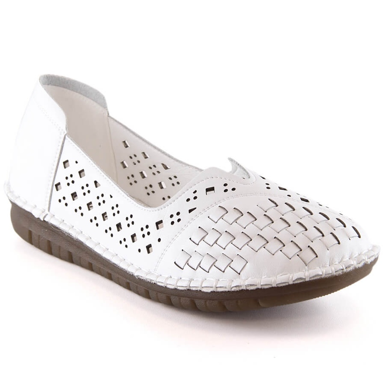 Chaussures blanches ajourées confortables en cuir pour femmes Filippo DP4541