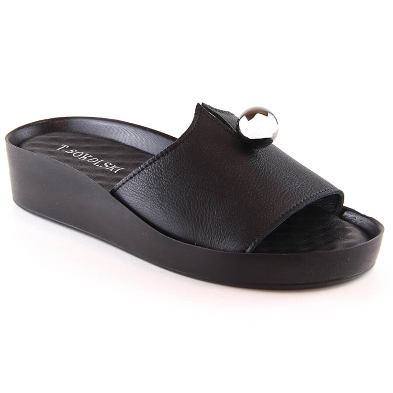 Chaussons femme cuir noir T.Sokolski L22-312 le noir