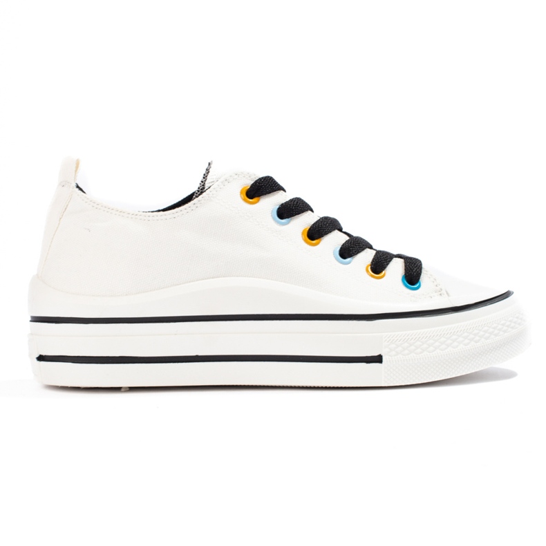 Baskets pour femmes sur la plate-forme Shelovet blanc blanche