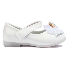 Ballerines fille avec nœud Vinceza blanc