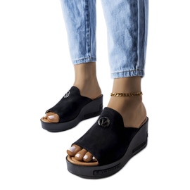 BM Sandales compensées noires Vincez