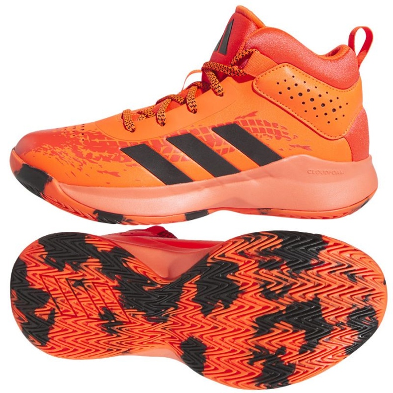 Chaussures de basket adidas Cross Em Up 5 K Wide Jr HQ8494 orange oranges et rouges