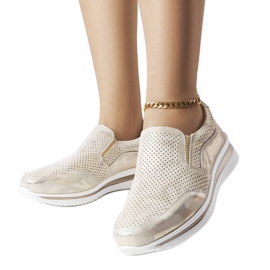 Baskets compensées dorées ajourées Rhéaume