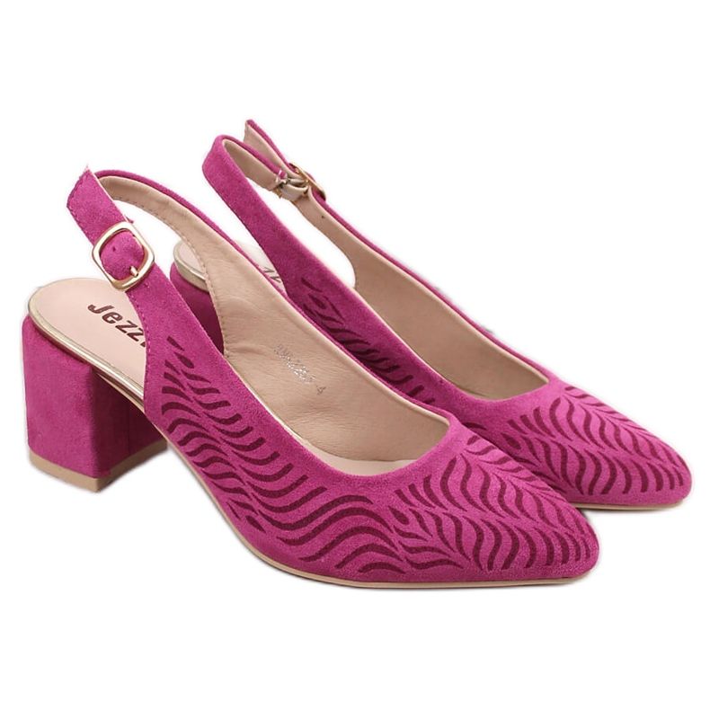 Sandales à talons en daim fuchsia pour femmes Jezzi RMR2263-4 rose