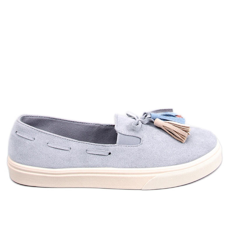 Baskets printanières Salma Grey à pompons gris