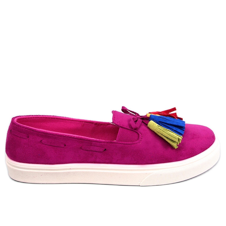 Baskets printanières Salma Fuchsia à pompons rose