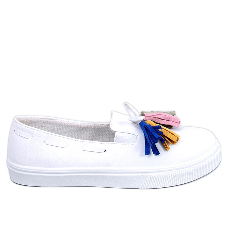 Salma Baskets printanières blanches à pompons