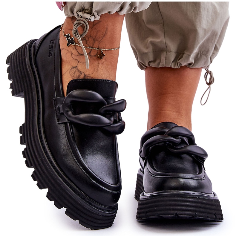 Chaussures Mocassins Cuir Big Star LL274580 Noir le noir