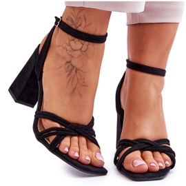 Sandales à Talons Classiques en Daim Noir Bernett le noir