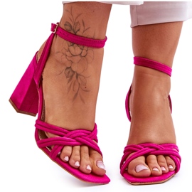 Sandales à talons classiques en daim fuchsia Bernett rose