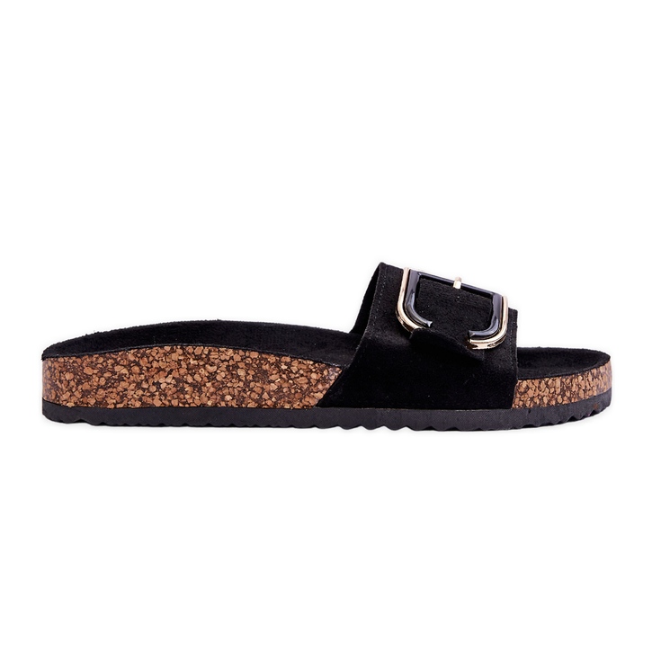 Chaussons à plateforme en daim pour femme Noir Festil le noir