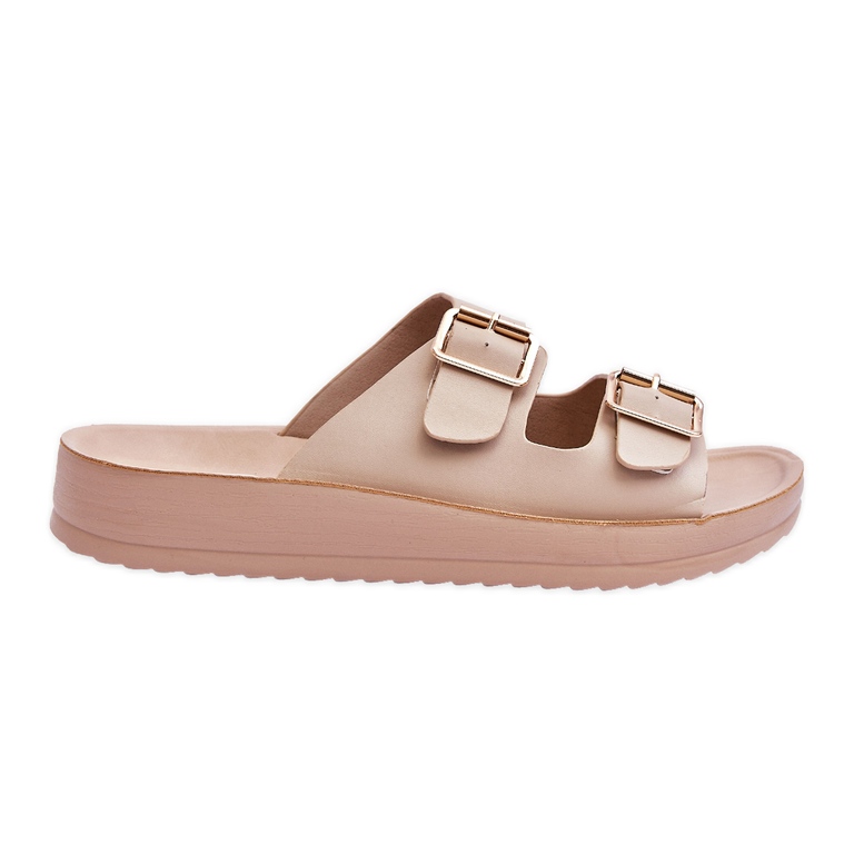 Sandales à plateforme pour femmes à rayures Beige Clever