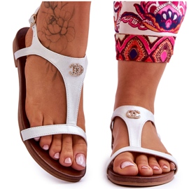 Sandales Plates Avec Décoration S.Barski KV-5541-45 Argent