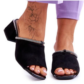 S.Barski Chaussons à Talons Hauts en Daim KV-612-2 Noir