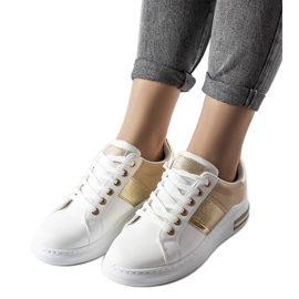 Baskets blanches avec empiècements beiges Deans