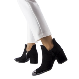 Bottes en cuir noir Karino