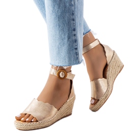Evento Espadrilles compensées dorées Turcotte d'or Evento Espadrilles compensées dorées Turcotte d'or