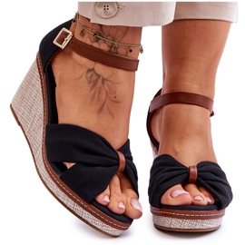 Sandales Compensées Femme Noir Daphne