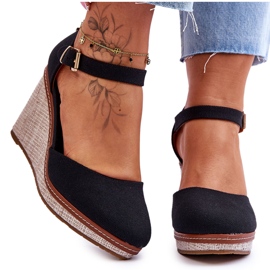 PS1 Sandales Compensées Classiques Femme Noir Malani