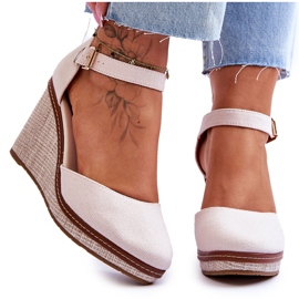 PS1 Sandales Compensées Classiques Femme Beige Malani