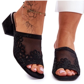 Chaussons Talons Avec Mesh S.Barski KV-612-1 Noir le noir Chaussons Talons Avec Mesh S.Barski KV-612-1 Noir le noir