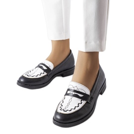 Mocassins noirs avec empiècement blanc Galboun le noir
