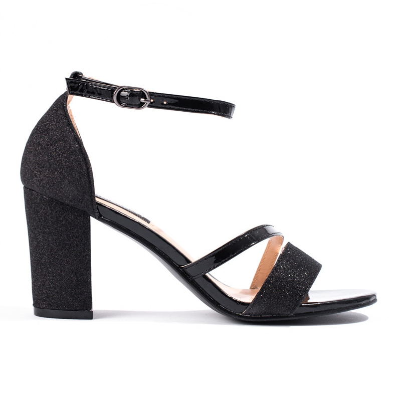 Sandales à paillettes noires de Shelovet le noir