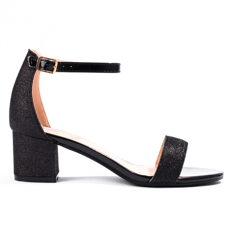 Sandales noires à petits talons Shelovet, femmes le noir