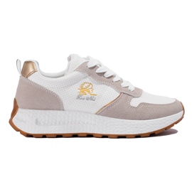 W. Potocki Sneakers sur semelle épaisse Potocki blanc et beige