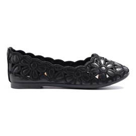 W. Potocki Ballerines noires ajourées fille Potocki le noir W. Potocki Ballerines noires ajourées fille Potocki le noir