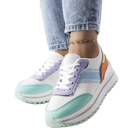 Baskets vertes à empiècements scintillants de Lang Baskets vertes à empiècements scintillants de Lang