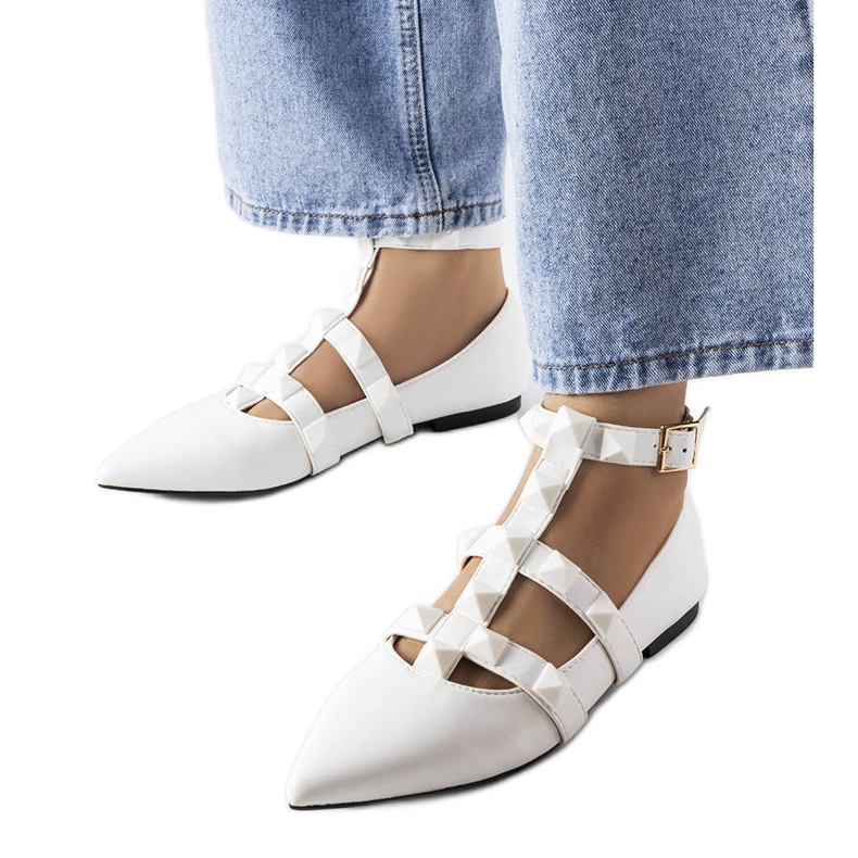 Ballerines blanches avec une fermeture Blur spectaculaire
