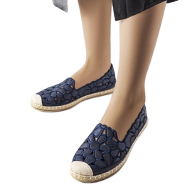 Espadrilles ajourées bleu marine de Lamarre