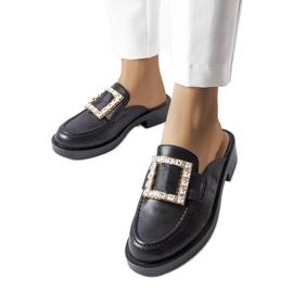 Tongs noires à bout intégré de Columbus