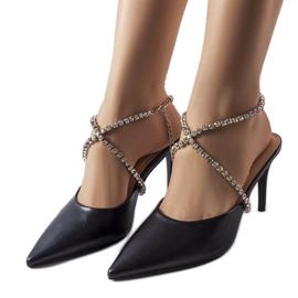 Claquettes noires à talons Drainer