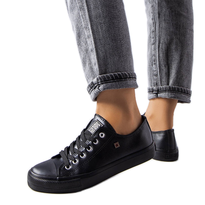 Baskets en cuir écologique noir Big Star V274871 le noir