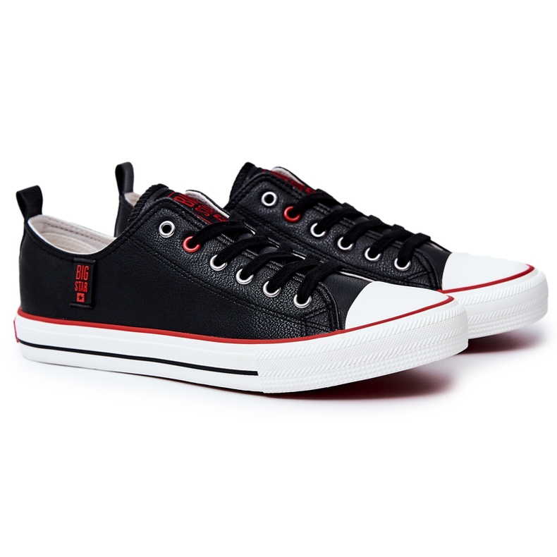 Baskets en cuir pour hommes Big Star JJ174068 Noir le noir