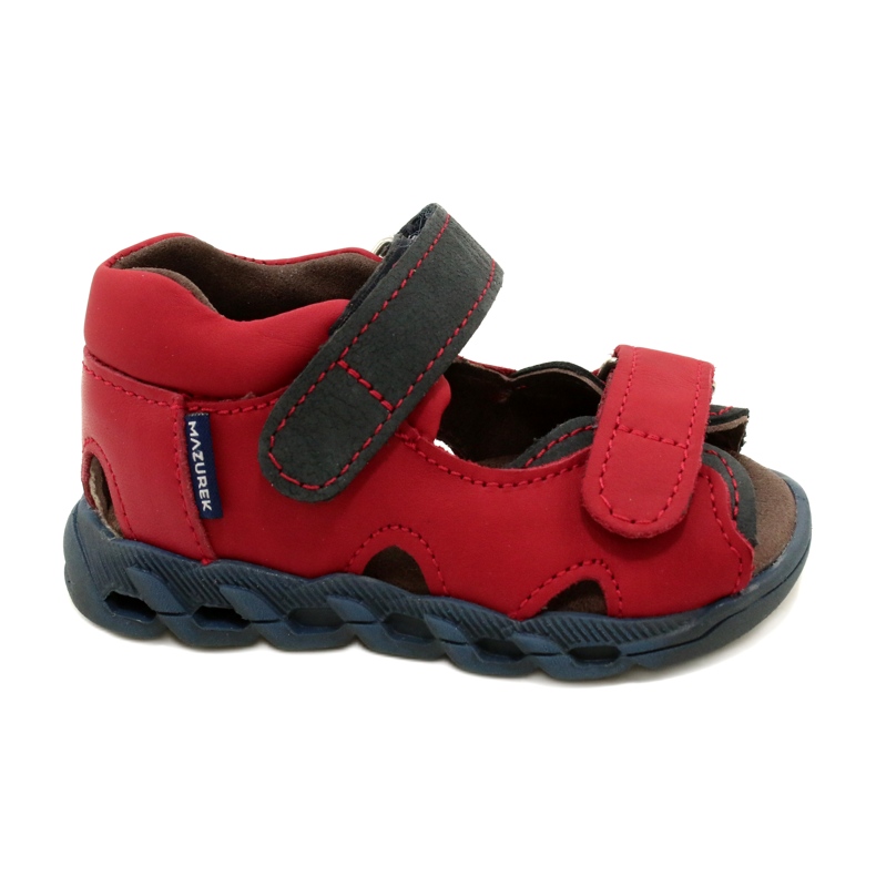Sandales en cuir pour enfants pour fermeture scratch Mazurek 1363 rouge Sandales en cuir pour enfants pour fermeture scratch Mazurek 1363 rouge
