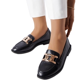 Mocassins noirs à boucle Henrique le noir