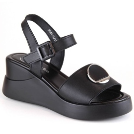 Filippo sandales compensées en cuir W DS4411 noir le noir